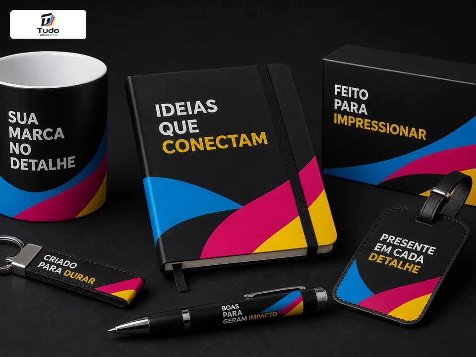 Brindes personalizados e materiais promocionais