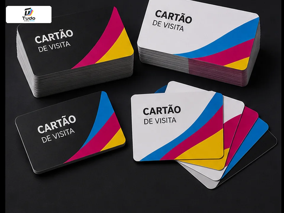 Cartões de visita impressos em papel premium