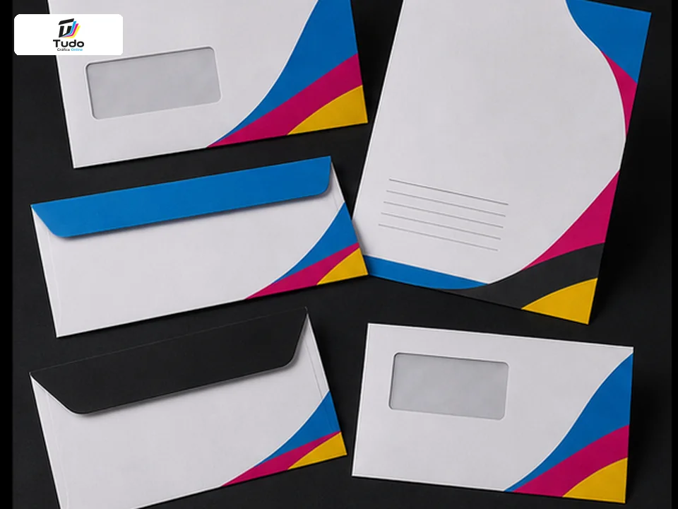 Envelopes personalizados e papelaria institucional