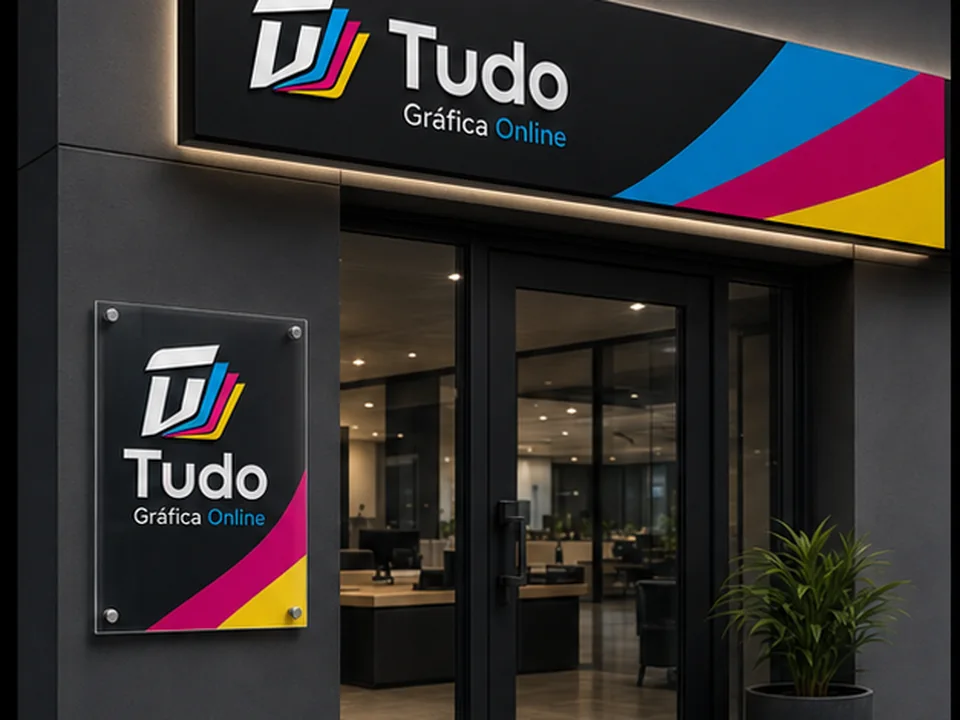 Fachada comercial e placa de loja personalizada