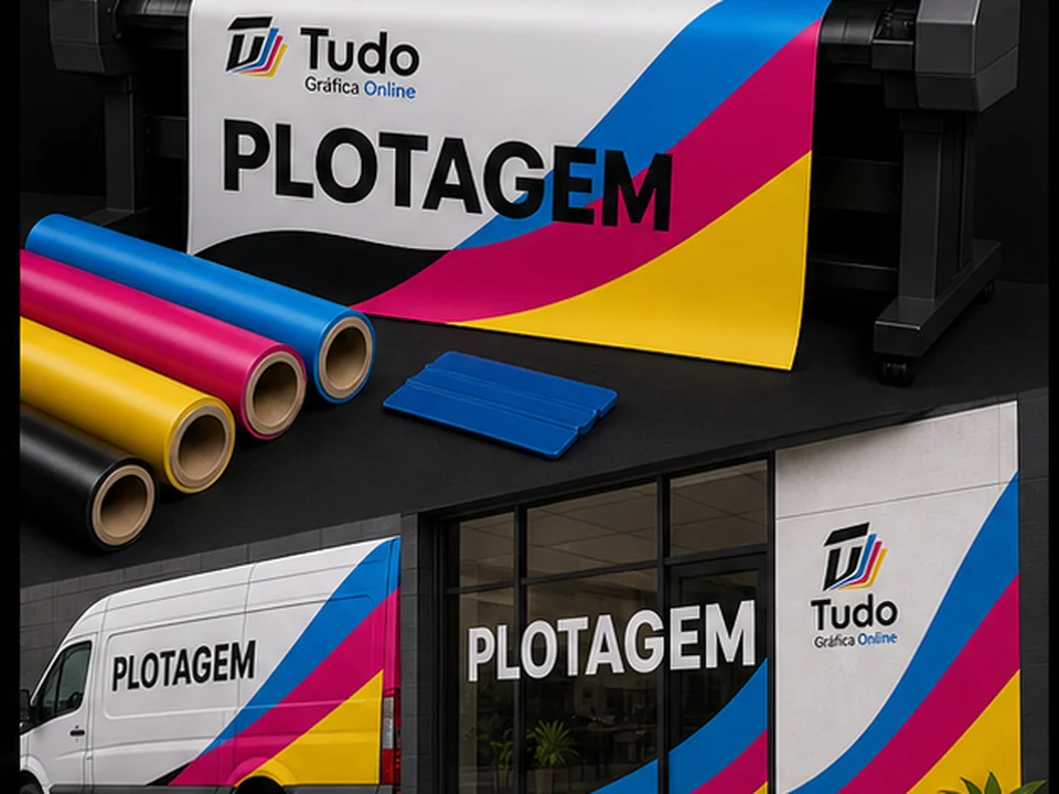 Plotagem e adesivação visual para veículo, parede e vitrine