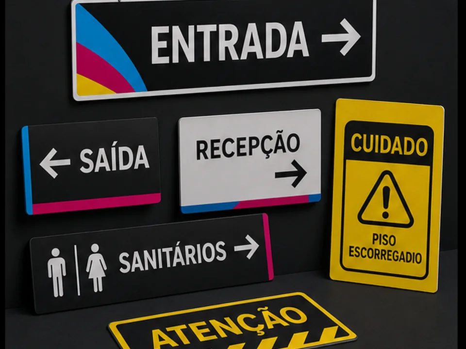 Placas e sinalização visual para empresas